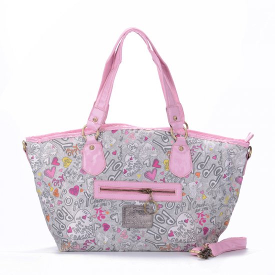 Coach Legacy In Signature Jacquard Medium Pink Grey Totes EWO - Click Image to Close